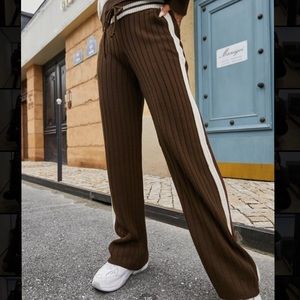 High waist knit pants